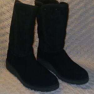 Black Suede Mid-Calf  UGG Boots SIZE 10